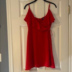 bebe Red Ruffle Mini Dress